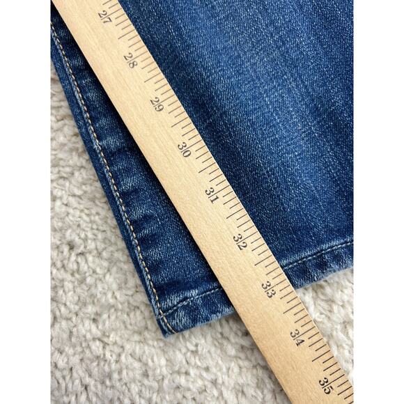 Vtg Express Boot Leg Jeans Womens 4 Long Blue Denim Low Rise Y2K 90s Retro - Picture 16 of 16
